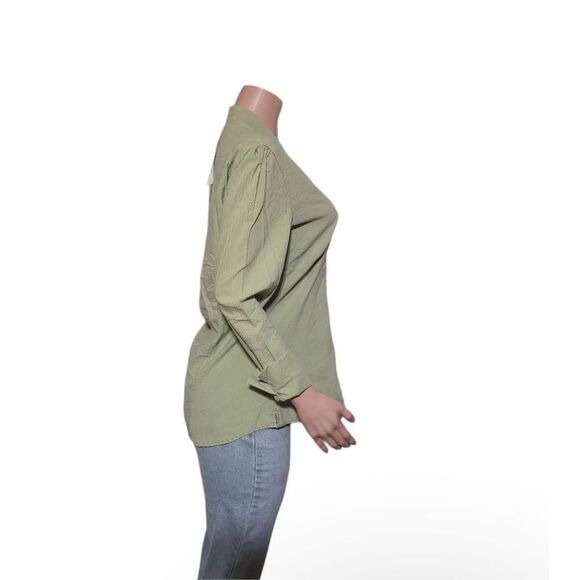 Pulp womens long sleeve lettuce mandarin collar button front shirt M - Picture 5 of 6